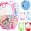 Foldable Laundry Basket Clothes Storage Bag | Mesh Folding Popup Laundry Hamper | Bin Hamper Storage Home Organization - Image 3