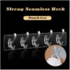 6 Row Transparent Wall Hooks - Transparent Wall-Mounted
