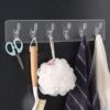 6 Row Transparent Wall Hooks - Transparent Wall-Mounted - Image 3