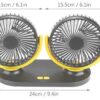 Double Headed Vehichle USB Fan - Image 2