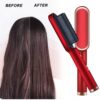 Straightener Hot Comb - Ceramic Hair Curler - Multi Speed Electric Straightening  - Curling Iron Hairbrush
