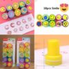 10pcs Set of Different Shapes Children Toy Stamps | Cartoon Smiley Face Kids Seal for Scrapbooking Stamper DIY Painting Photo Album Decor