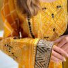 3 Pcs Stitched Katan Silk Mirror Work Suit