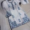 3 Pcs Stitched Organza Embroidered Suit - Image 4