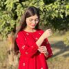 3 Pcs Stitched Linen Floral Embroidered Suit