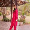 3 Pcs Stitched Linen Floral Embroidered Suit - Image 2