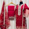 3Pc Stitched Embroidered Organza Suit - Image 2