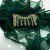 2 Pcs Unstitched Organza Embroidered Suit - Image 2