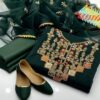 3 Pcs Unstitched Organza Silk Embroidered Suit