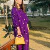 2 Pcs Stitched Arabic Lawn Printed Suit - Image 2