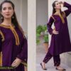 2 Pcs Stitched Linen Embroidered Shirt And Trouser