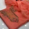 2 Pcs Women's Unstitched Organza Suit - Image 2