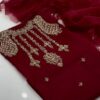 2 Pcs Unstitched Organza Embroidered Suit