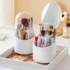 360° Degree Rotating Makeup Brush Holder with Dustproof Lid || Cosmetic Brush Case/Box