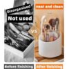 360° Degree Rotating Makeup Brush Holder with Dustproof Lid || Cosmetic Brush Case/Box - Image 2