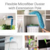 Foldable Microfiber Fan Cleaning Duster || Flexible Fan Mop Cleaning Brush with Stainless Steel Long Rod - Image 4