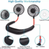USB Chargeable 3-Speed Adjustable Mini Double Fans | Headphone Design Wearable Neckband - Image 3