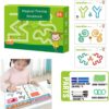 32 Pages Magical Tracing Workbook Set - Reusable Calligraphy Copybook, Practice Drawing Book for Kids - Image 2